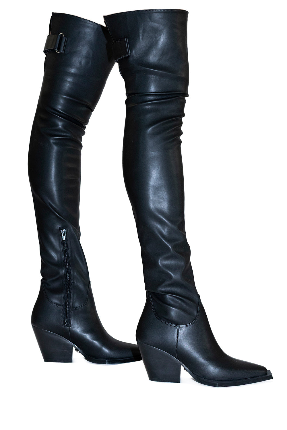 MOSS BLACK SLIM LEG BOOTS