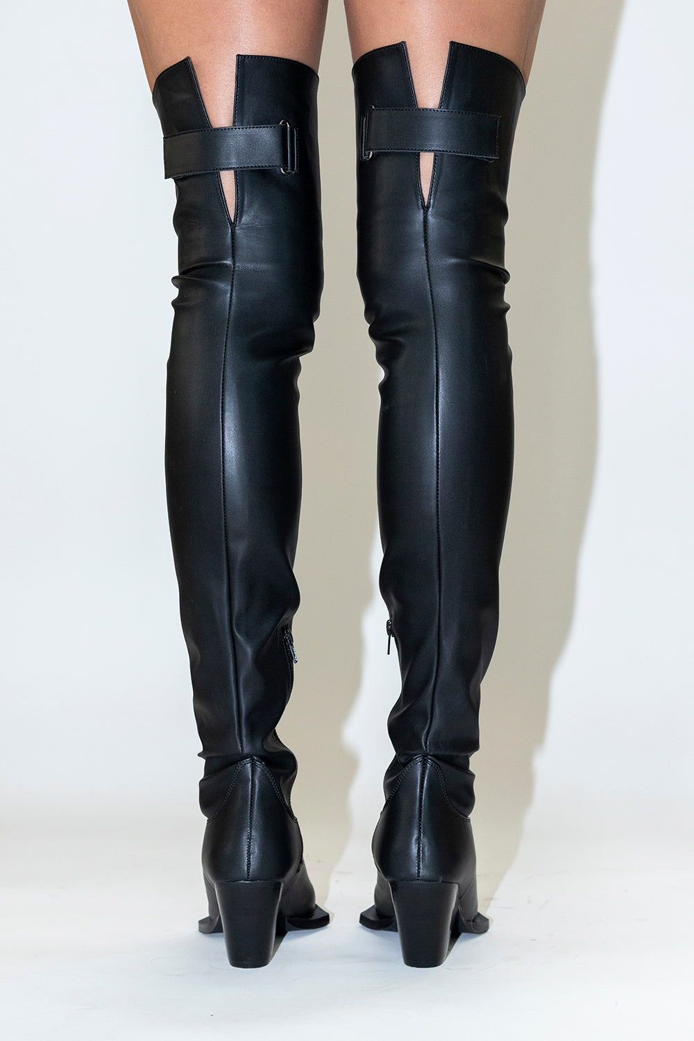 MOSS BLACK SLIM LEG BOOTS