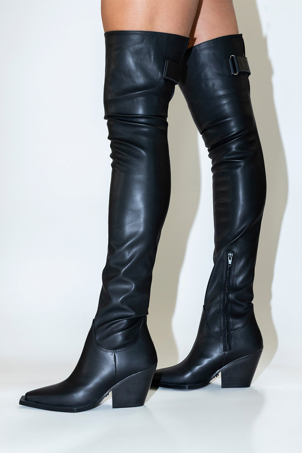 MOSS BLACK SLIM LEG BOOTS