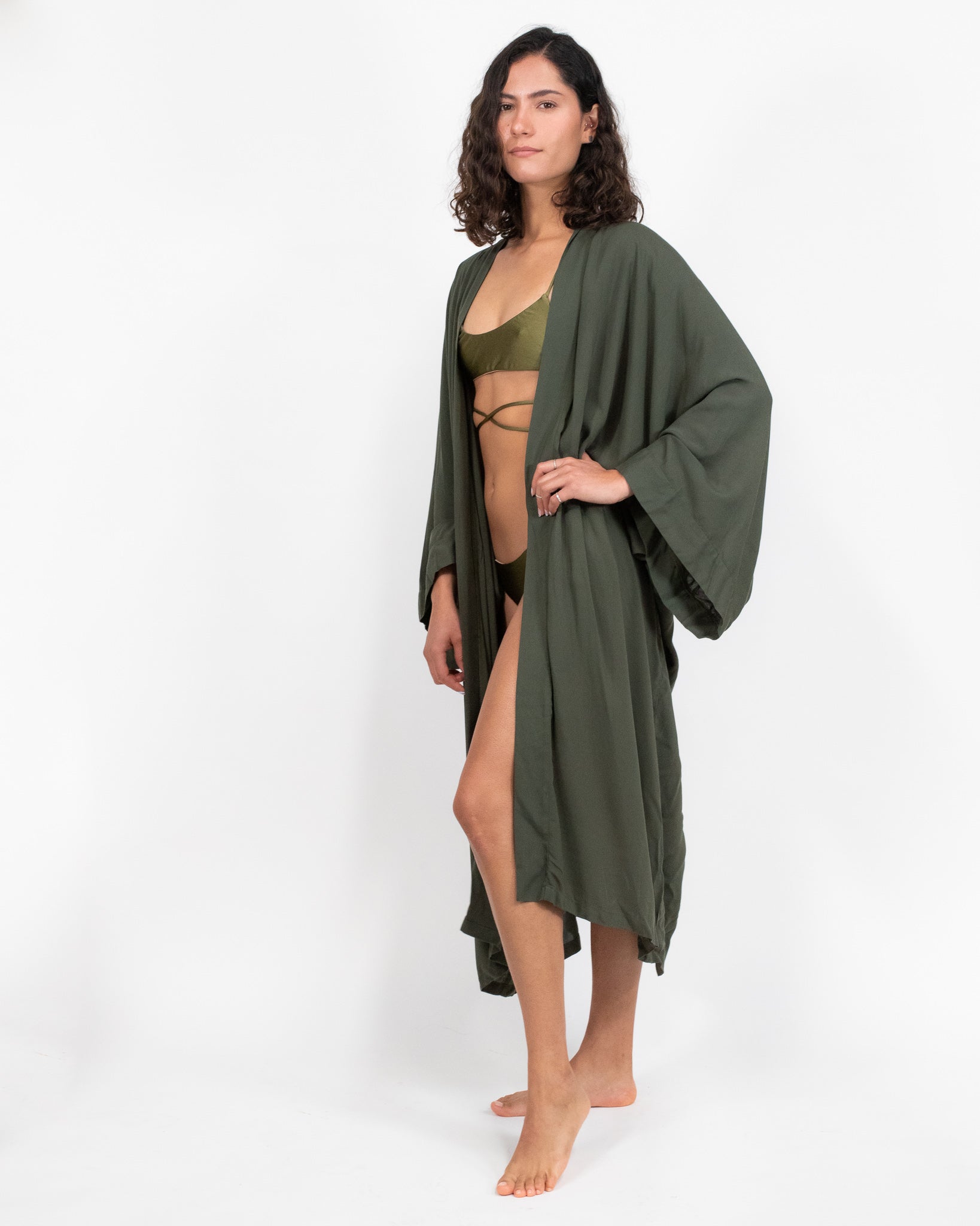 DRACO MILITARY GREEN KIMONO