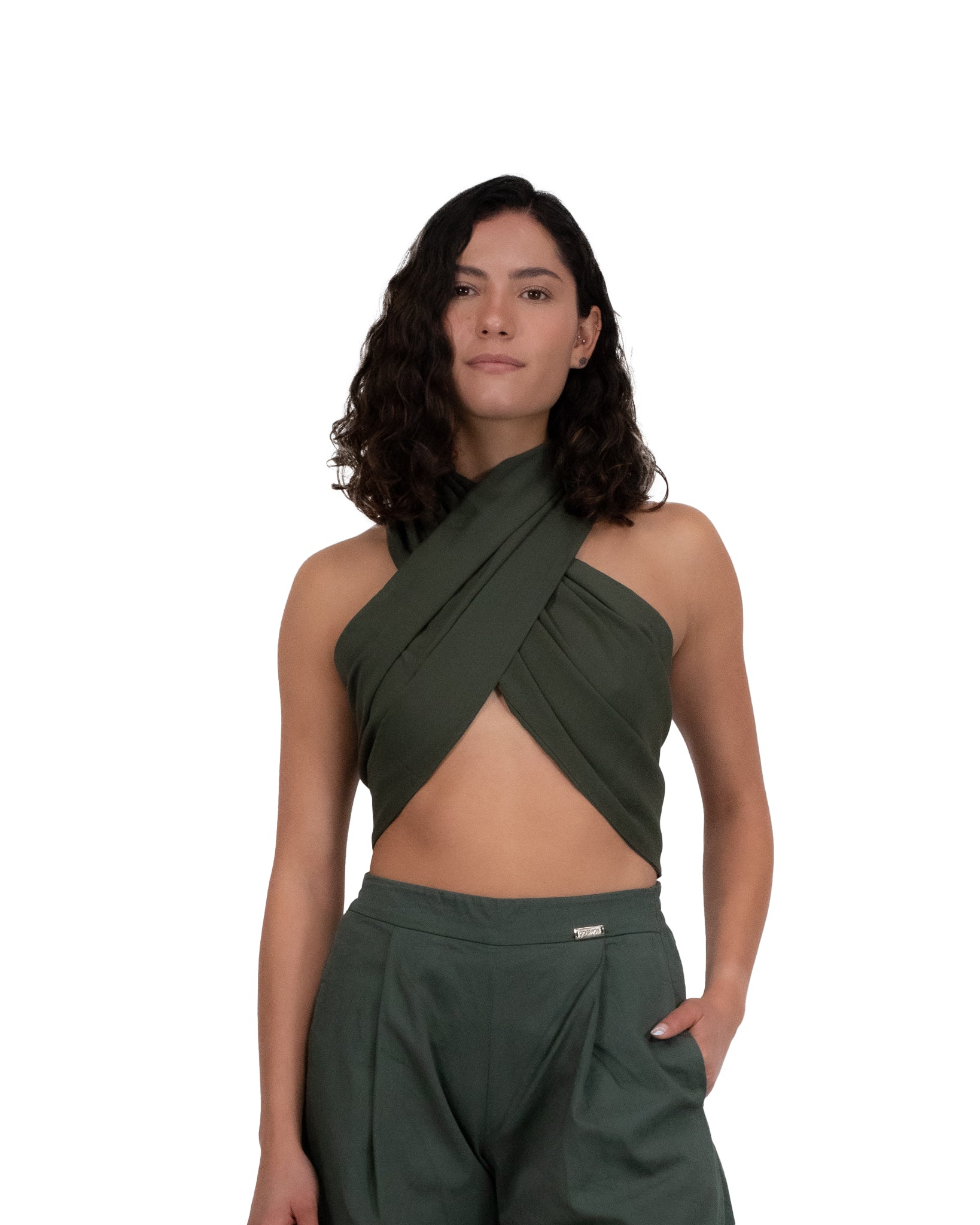 MILITARY GREEN CAPELLA TOP 