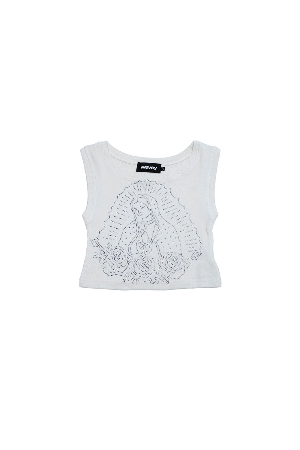 TANK TOP CROPPED HOLY MARY BLANCO