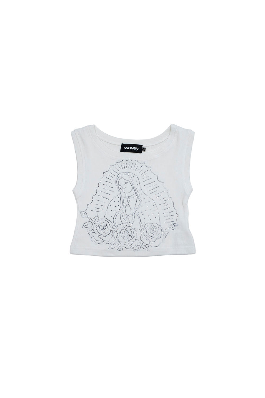 TANK TOP CROPPED HOLY MARY BLANCO