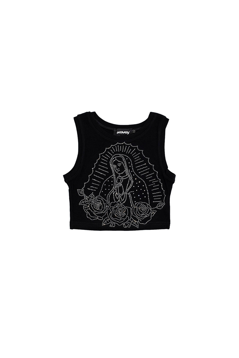 TANK TOP CROPPED HOLY MARY NEGRO