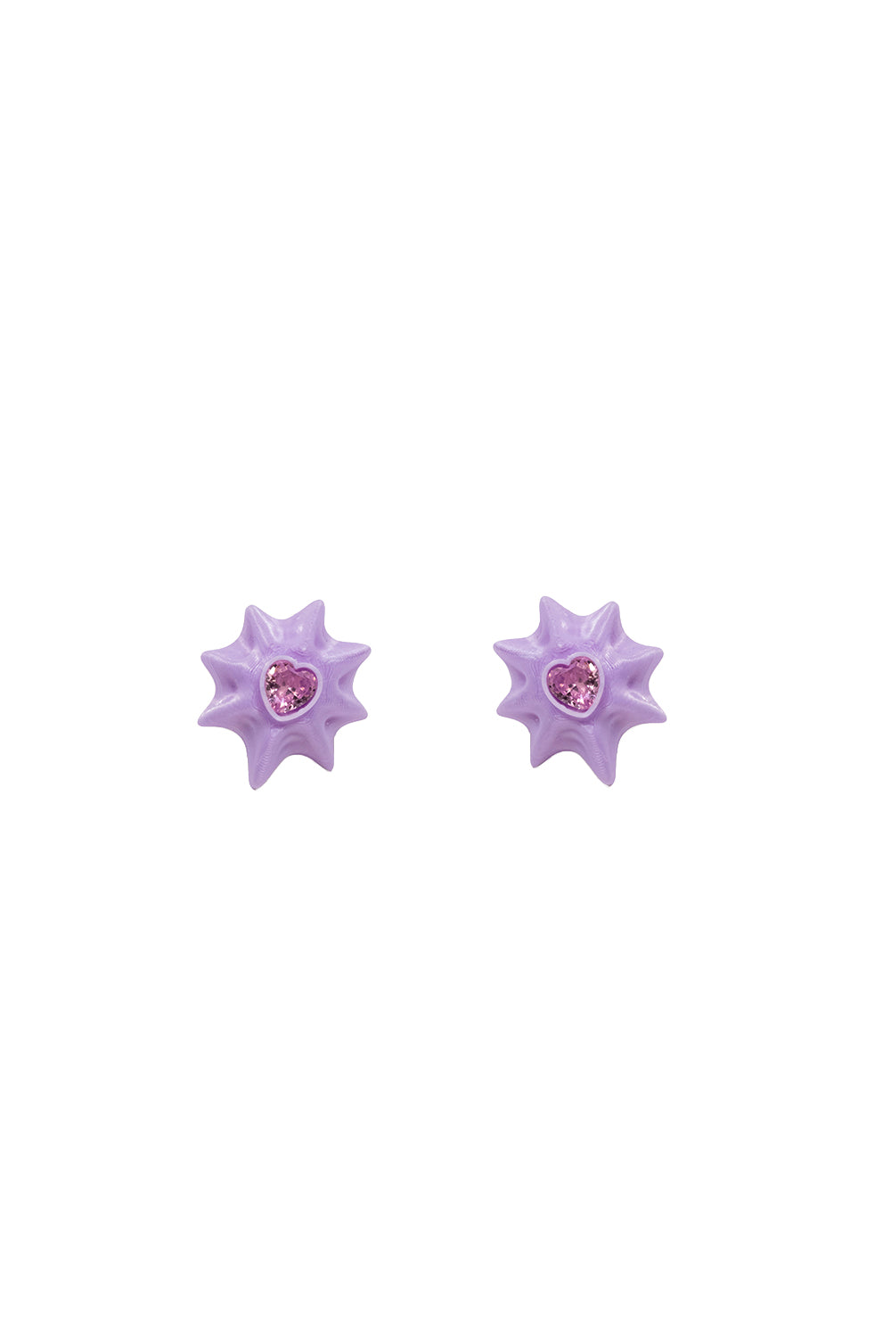 ARETES STAR AND HEART LILA