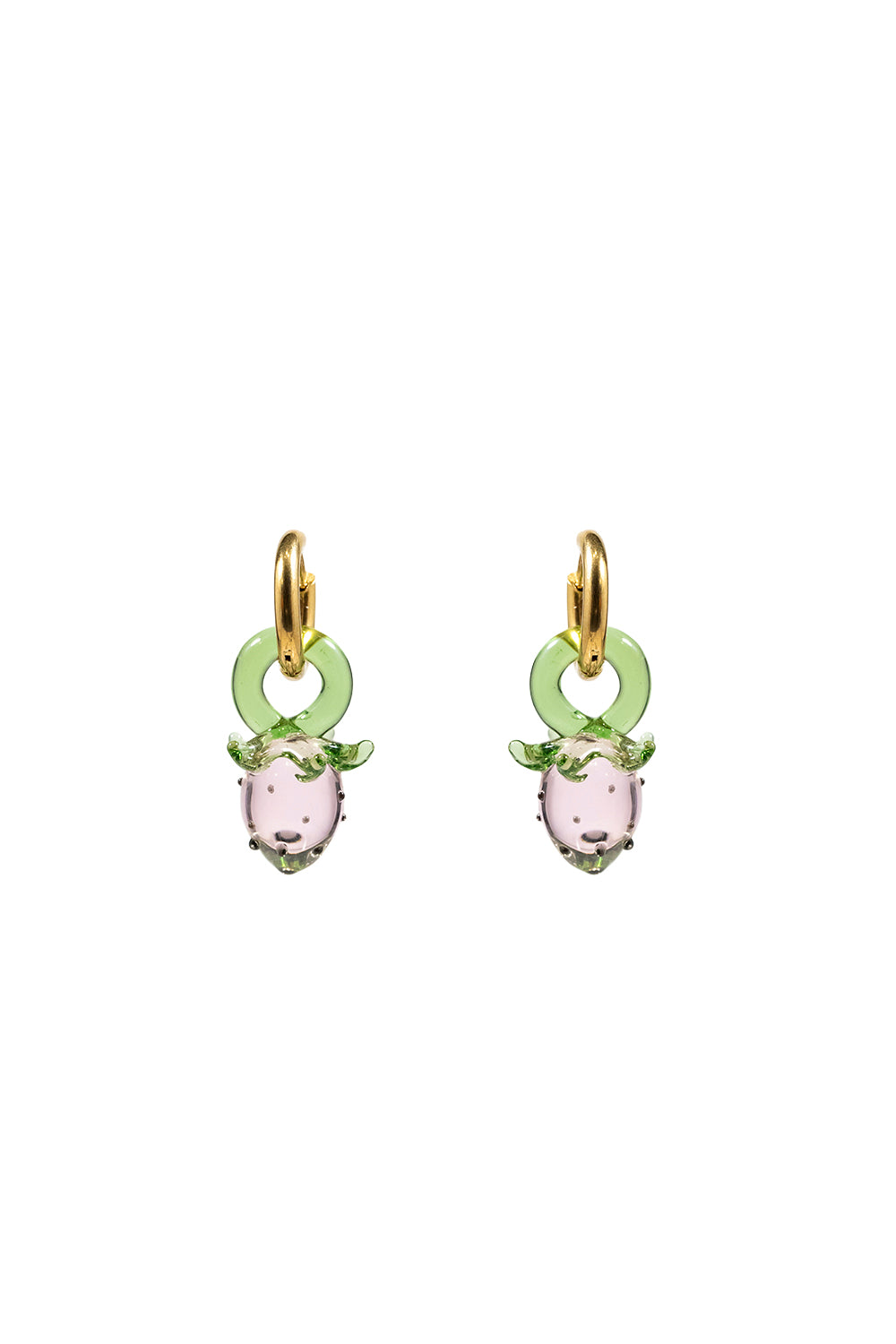MINI DONUT STRAWBERRY BITTERS PINK EARRINGS
