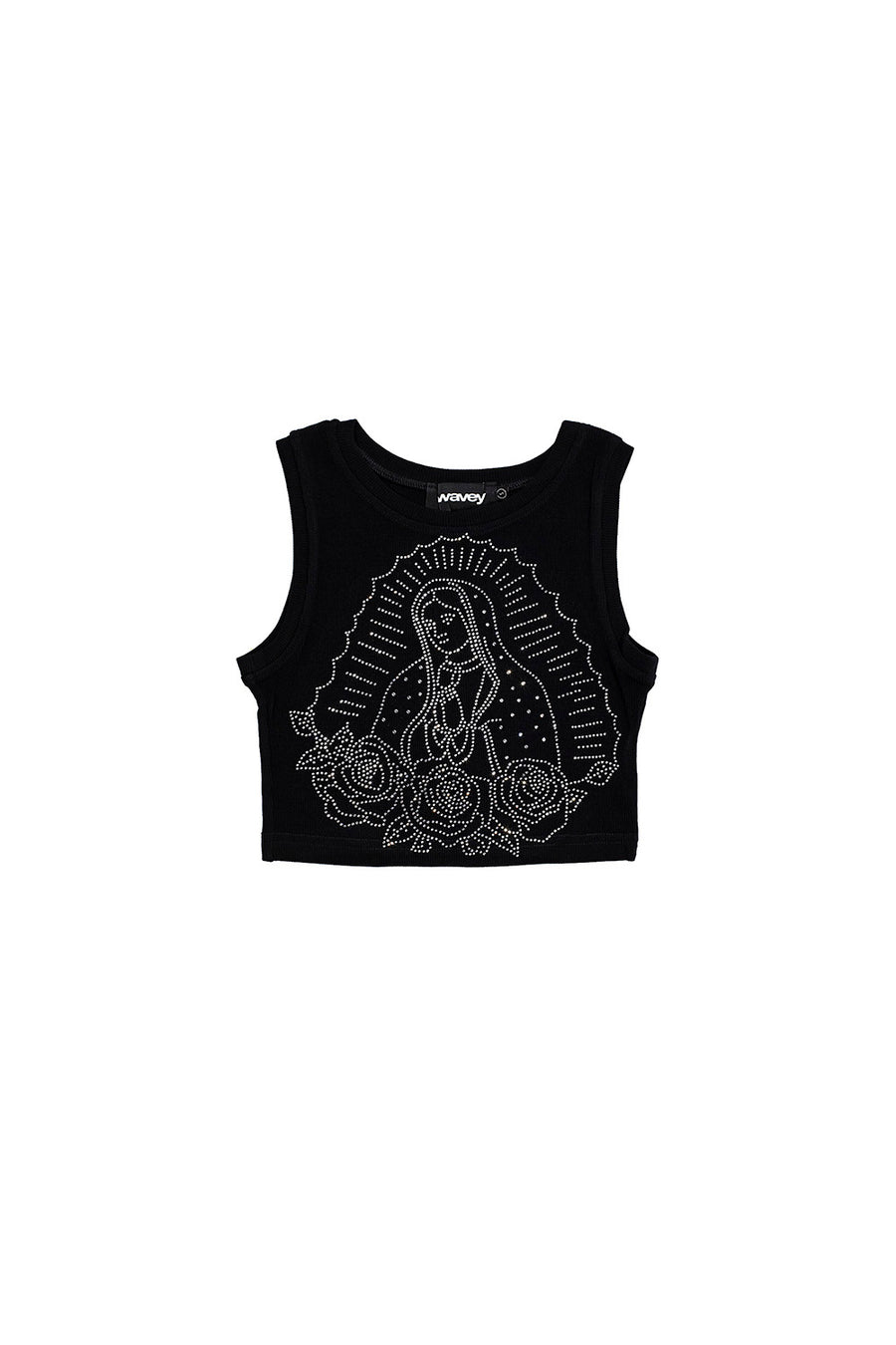 TANK TOP CROPPED HOLY MARY NEGRO