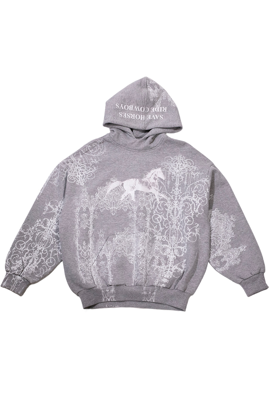 SUDADERA SAVE HORSES GRIS | BLANCO