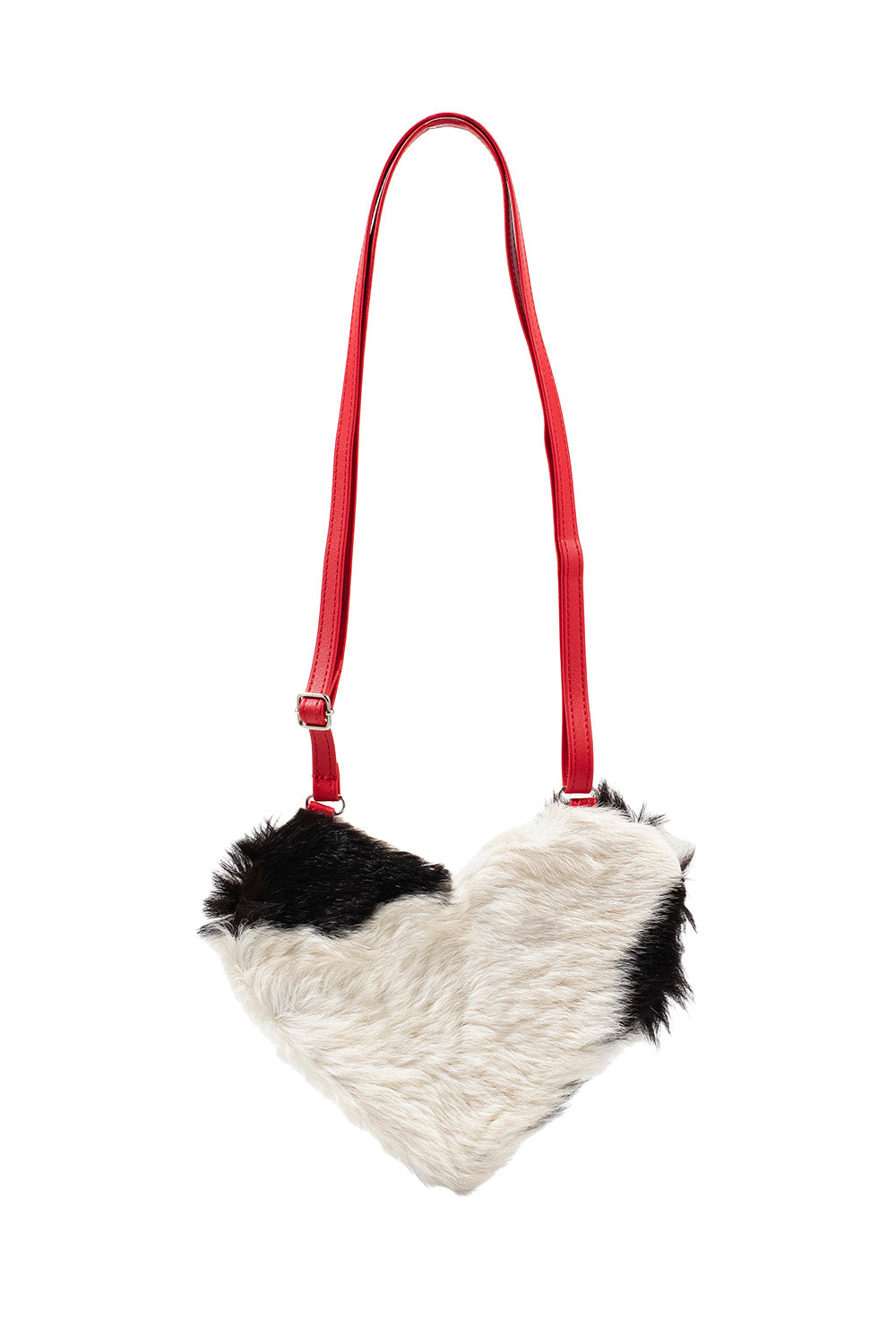 COWHIDE HEART BAG ROJO