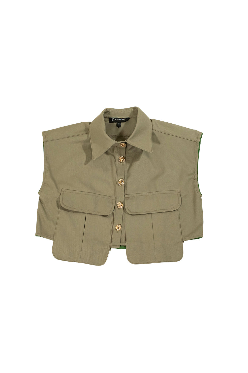 CAMISA CROPPED VERDE MILITAR