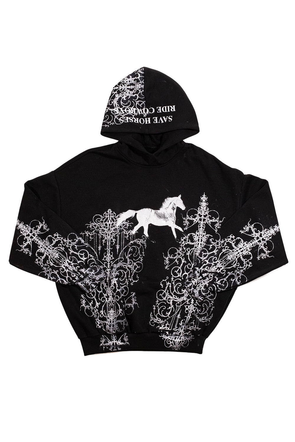 SUDADERA SAVE HORSES NEGRO