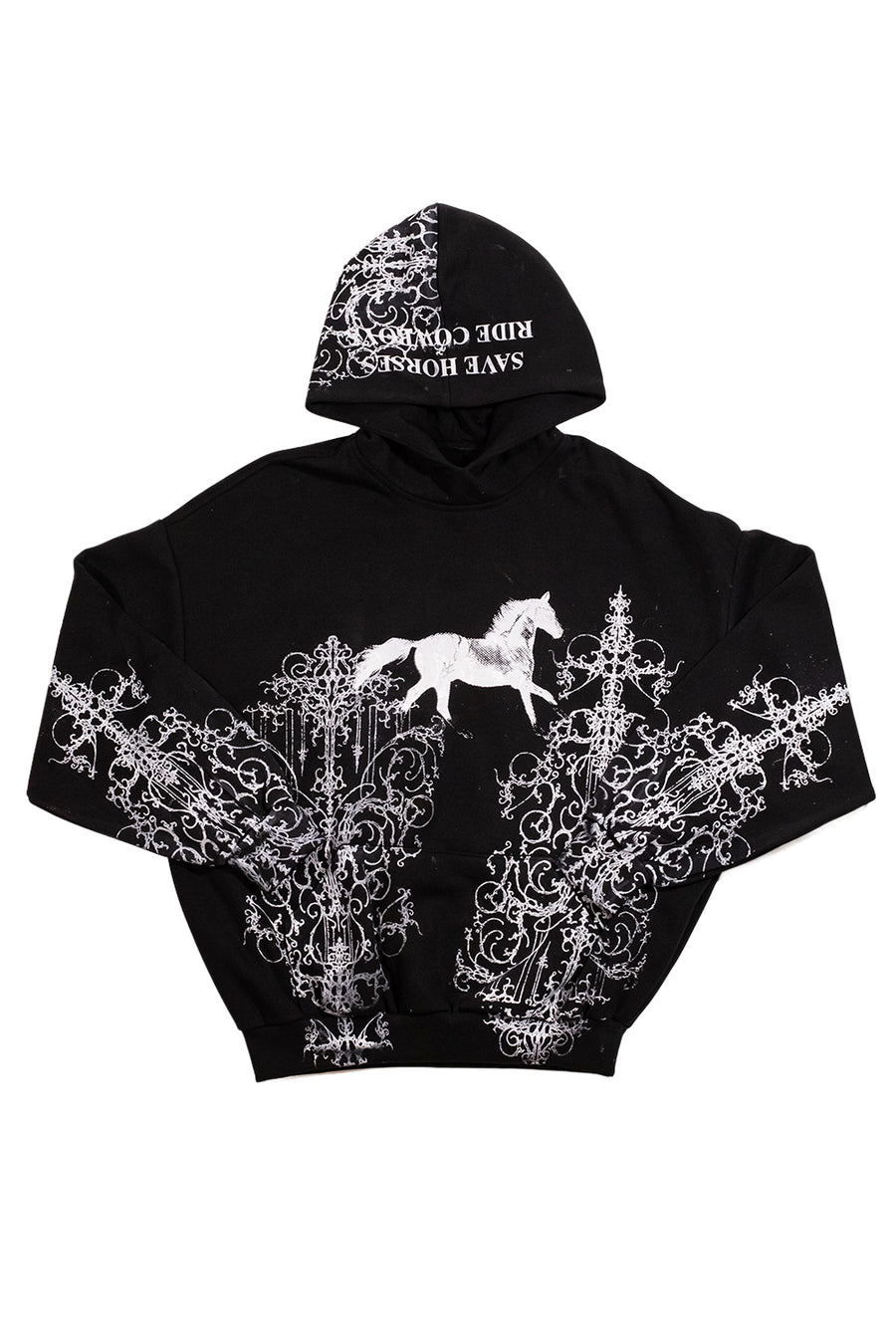 SUDADERA SAVE HORSES NEGRO