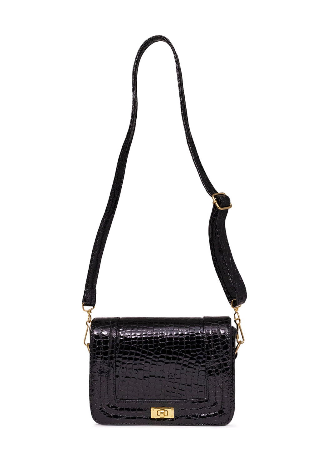 BOLSA ATLANTIS CROCO NEGRO