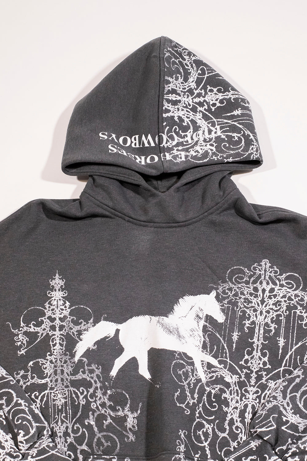 SUDADERA SAVE HORSES GRIS