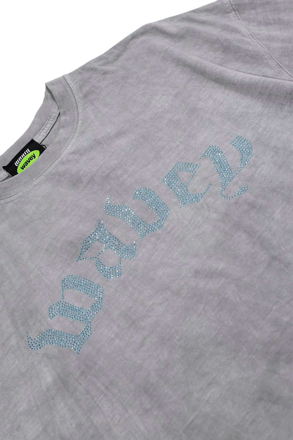 PLAYERA RHINESTONE T BLUE GRAY