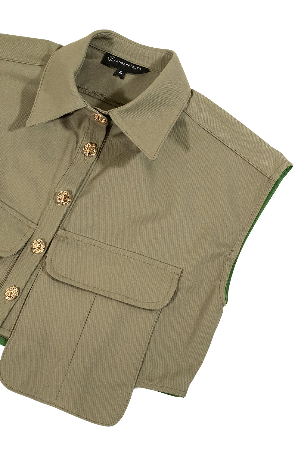 CAMISA CROPPED VERDE MILITAR