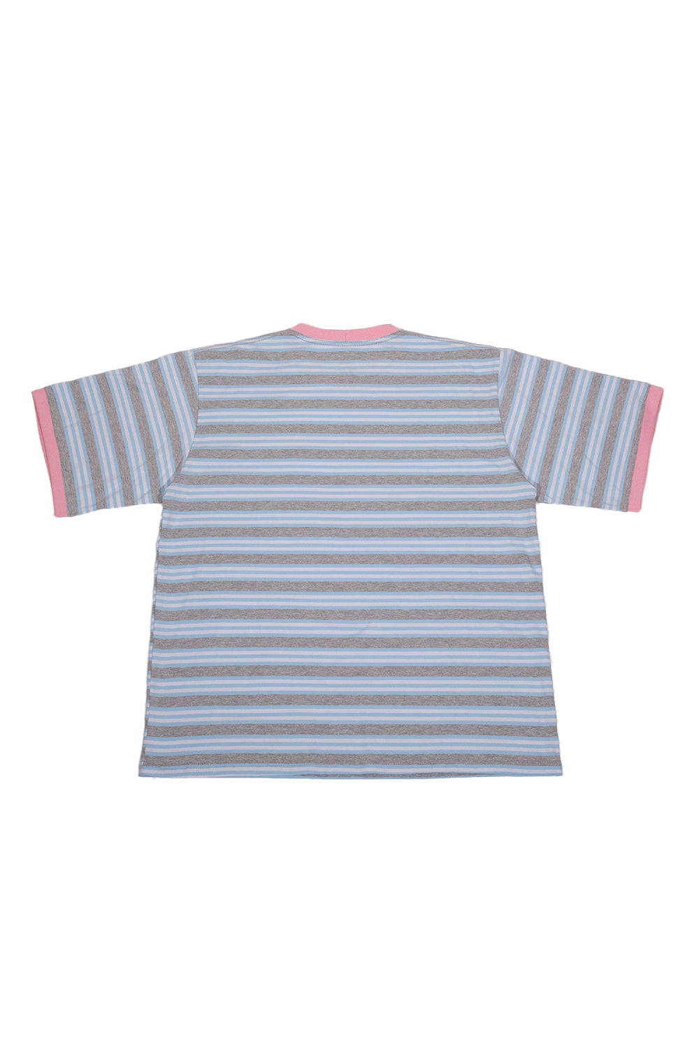 PINK NECK STRIPED T-SHIRT