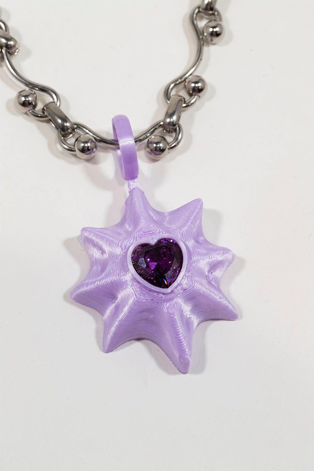 COLLAR STAR AND HEART PENDANT LILA