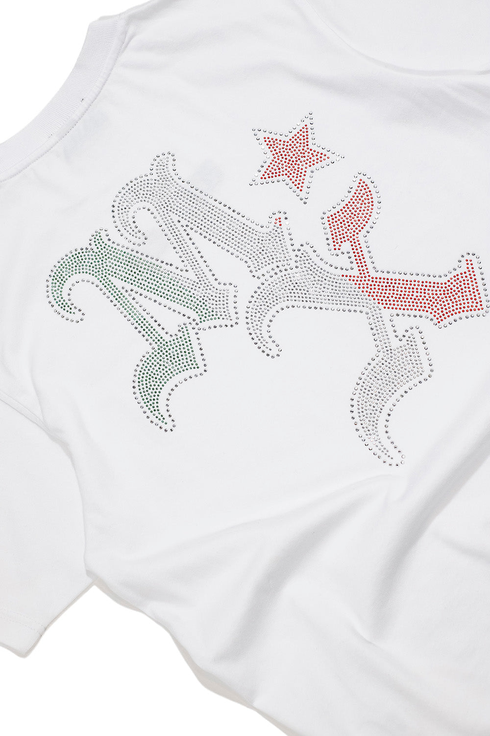 PLAYERA MX RHINESTONE MEXA T SHIRT WHITE