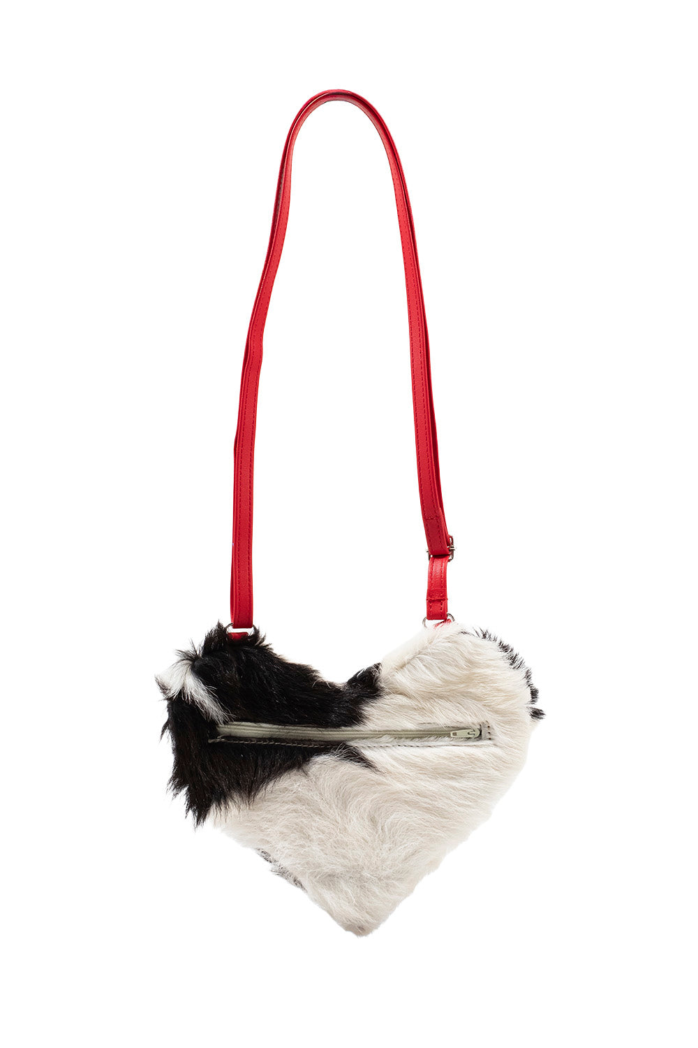 COWHIDE HEART BAG ROJO