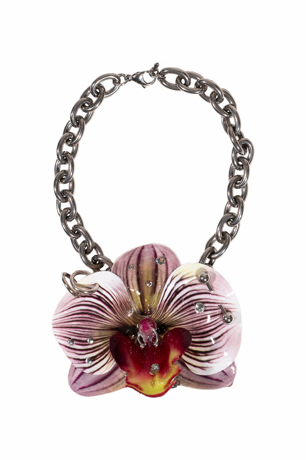 CHOKER ORQUÍDEA VINO