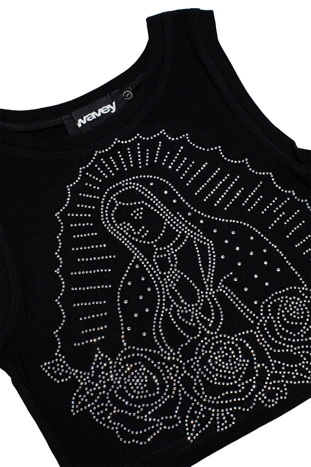 TANK TOP CROPPED HOLY MARY NEGRO
