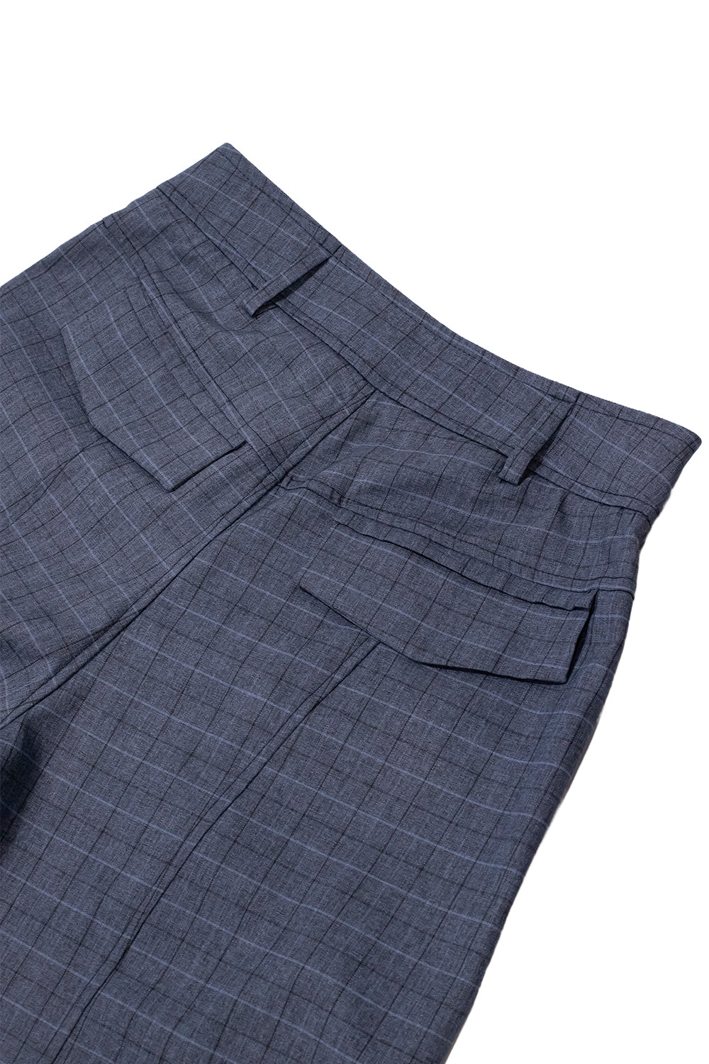 PANTALÓN BARREL AZUL CUADROS