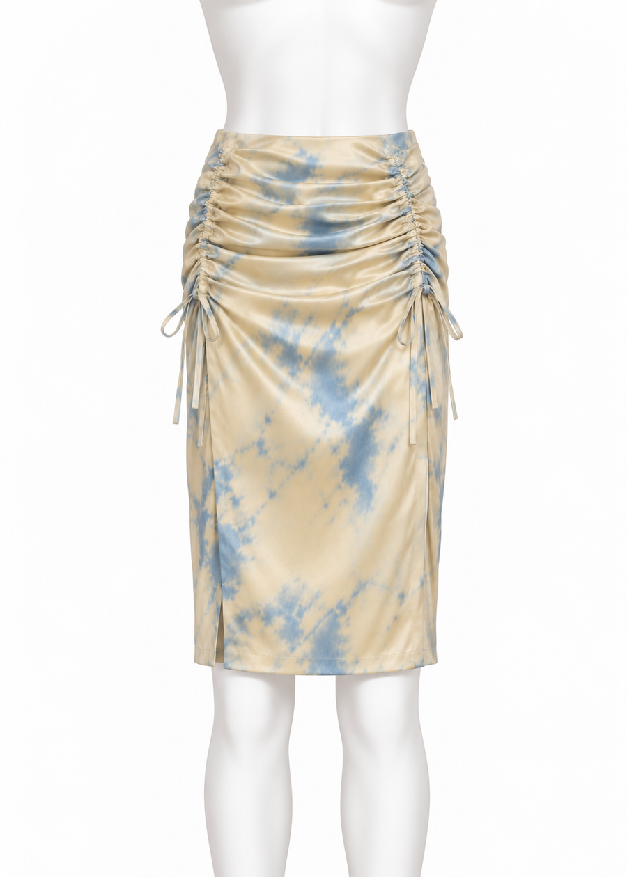 FALDA BEIGE Y AZUL