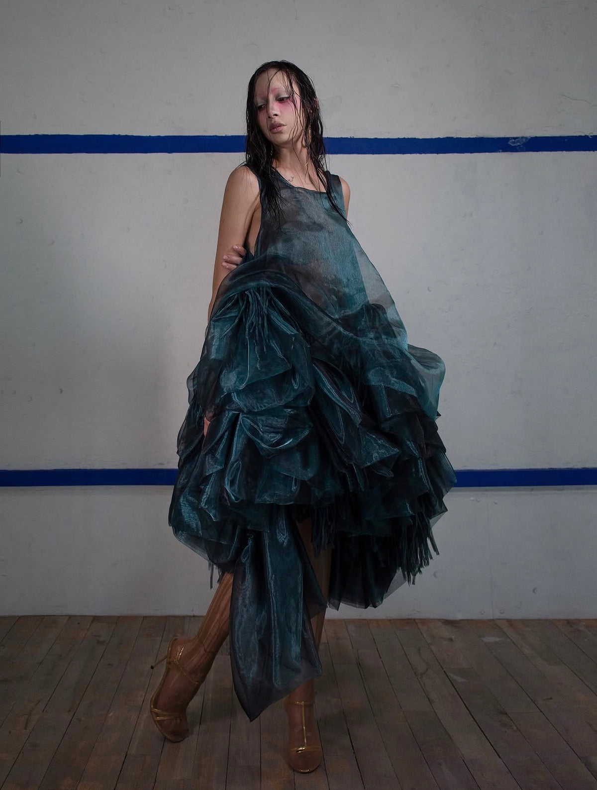 VESTIDO VERDE TRANSPARENTE