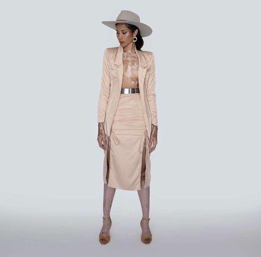 FALDA CON TIRAS NUDE