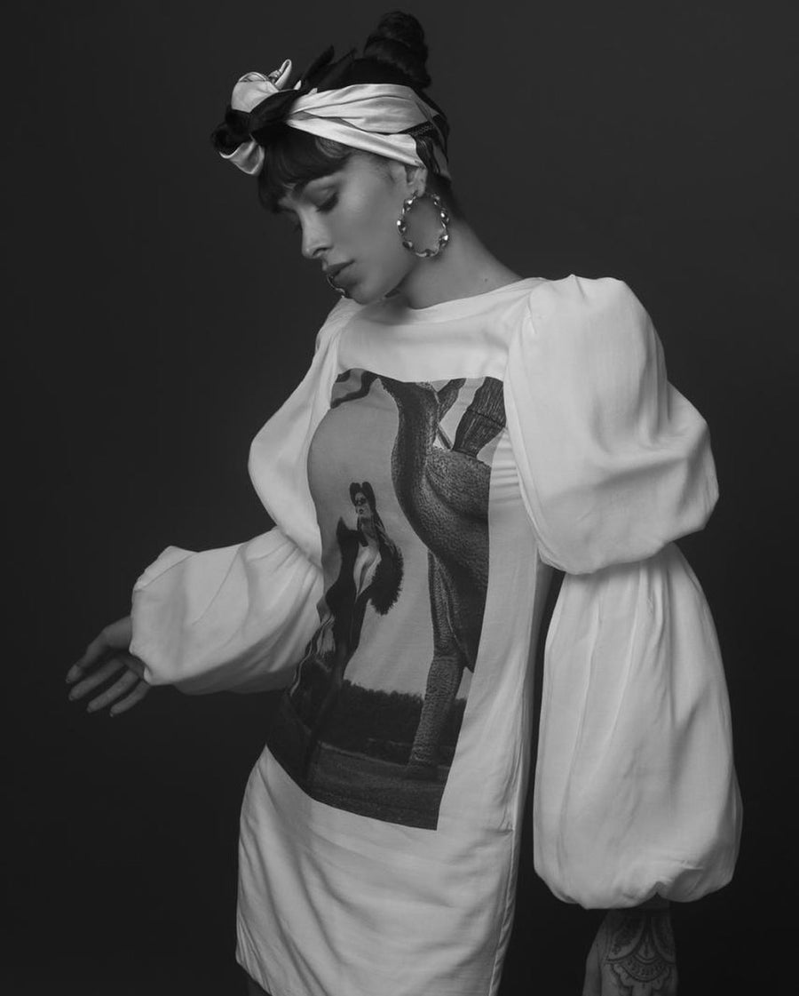 VESTIDO CON ESTAMPADO IMPRESO