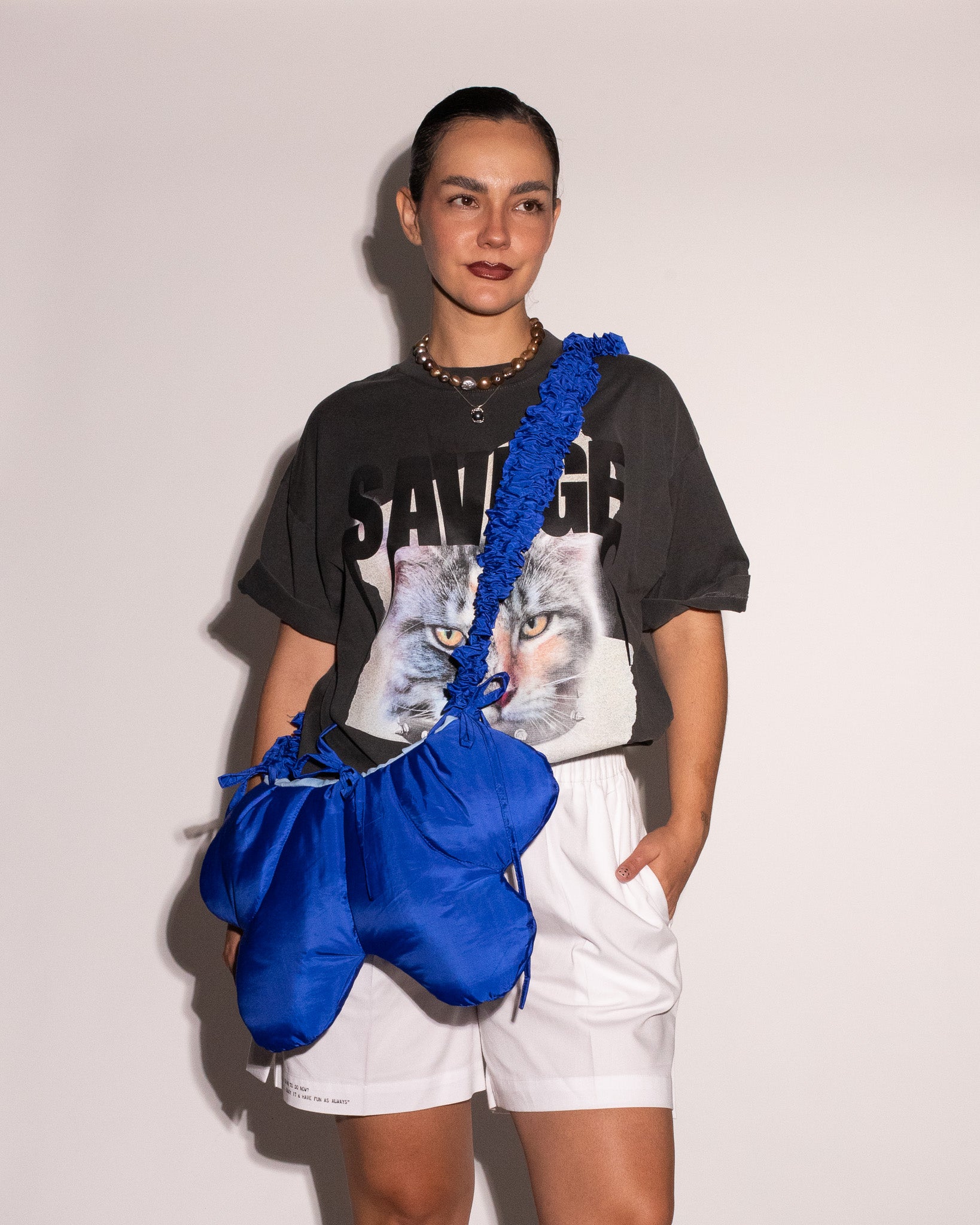 BOLSO HALF A FLORO AZUL REY