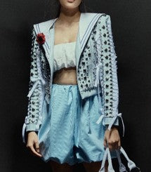 CHAMARRA BIKER AZUL CON ESTOPEROL