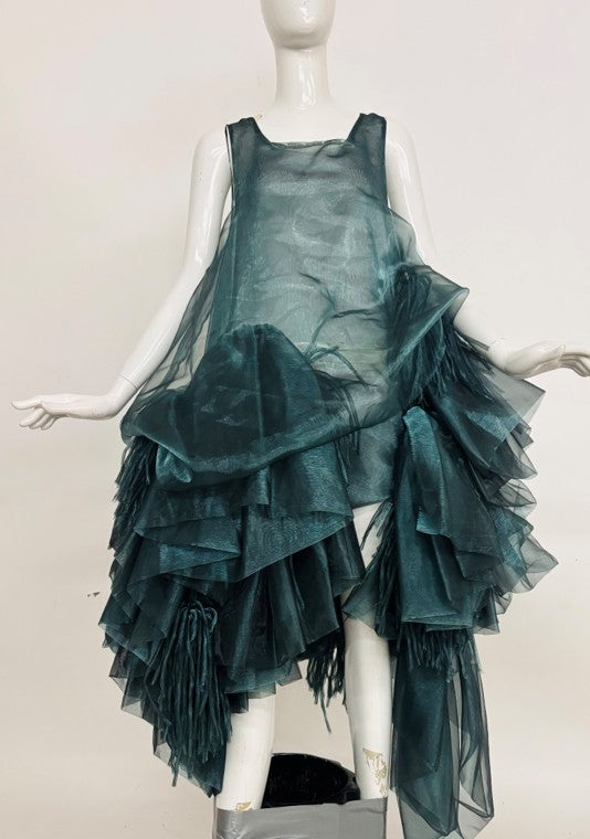 VESTIDO VERDE TRANSPARENTE