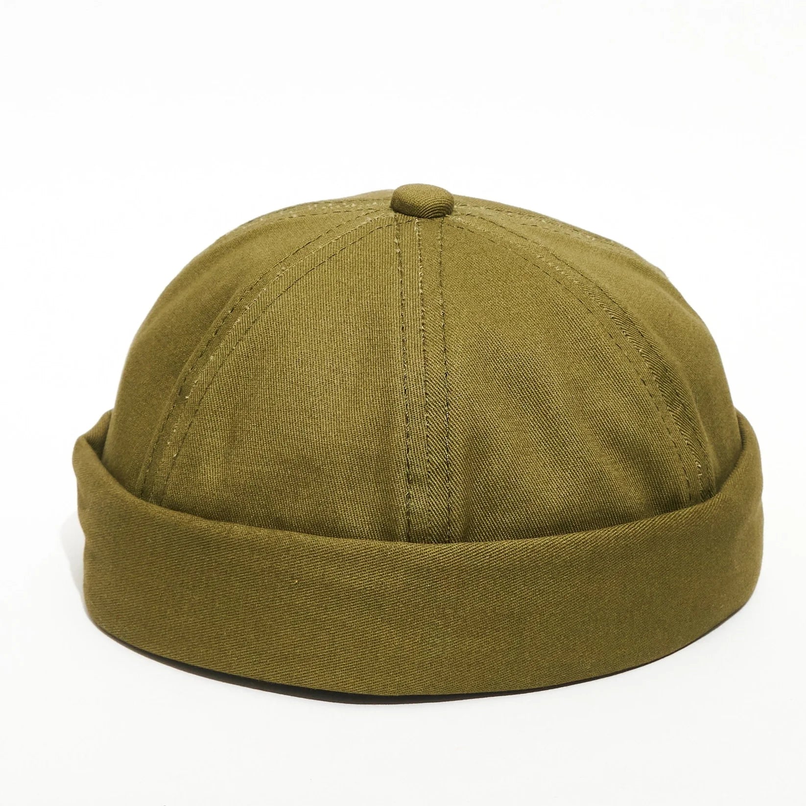 OLIVE BRIMLESS BEANIE