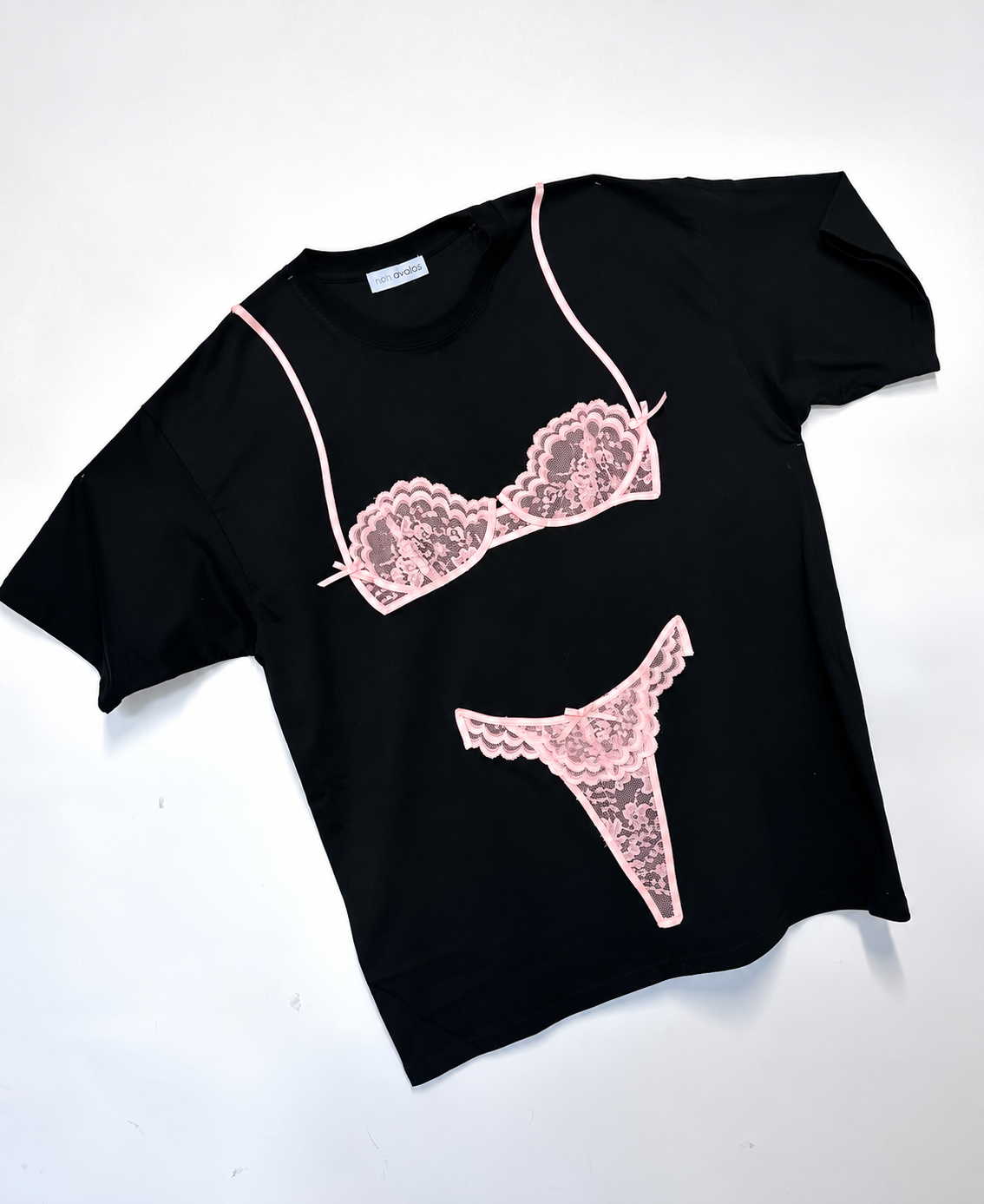 T-SHIRT ELVIRA ENCAJE ROSA